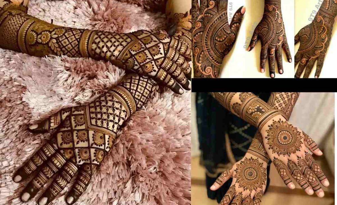 Back Full Hand Bridal Mehndi Design Simple