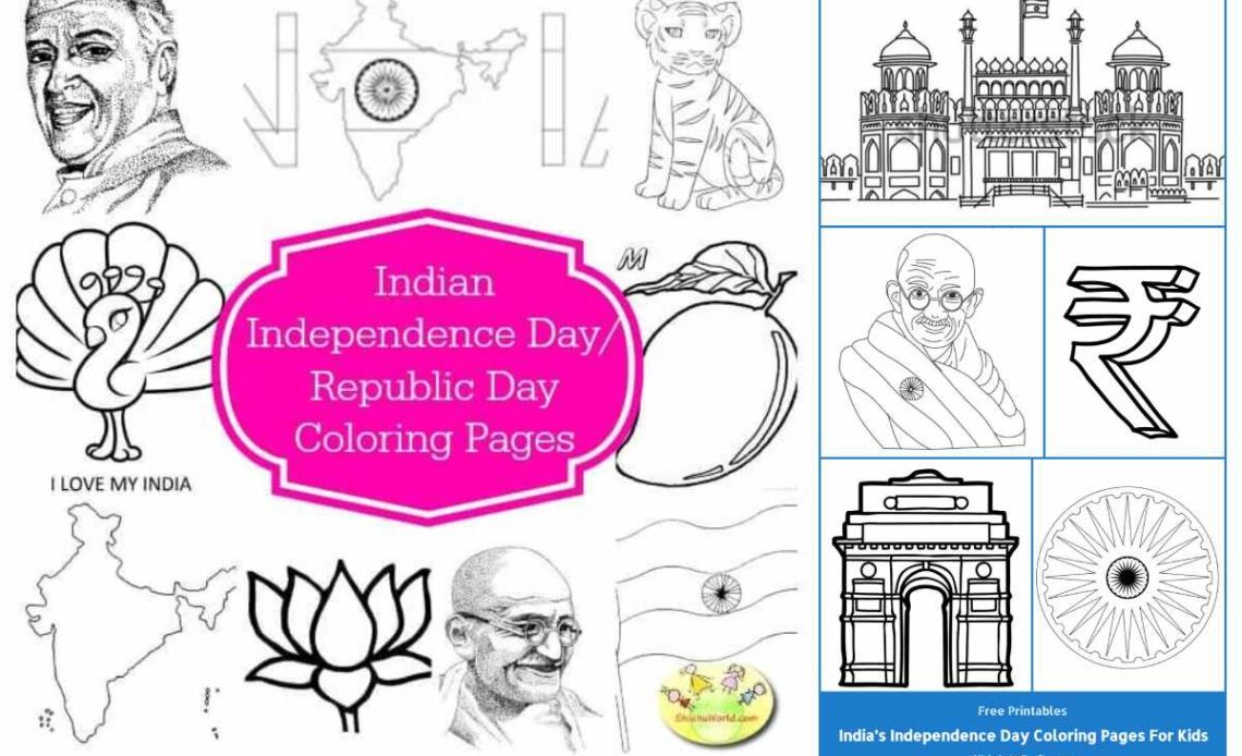 Printable Indian Independence Day Colouring Pages